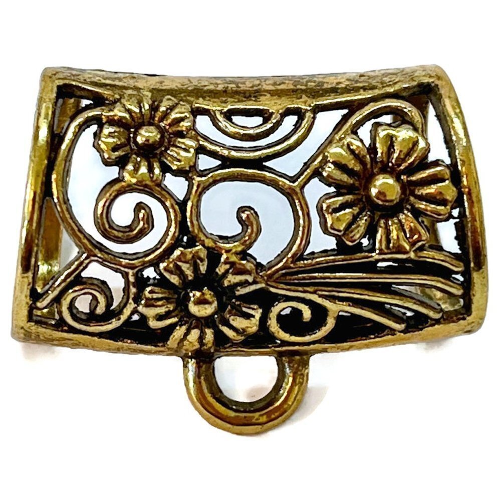 🔥Clearance Antique Gold Scarf Tibetan Style CCB Hangers Bail Floral (4)